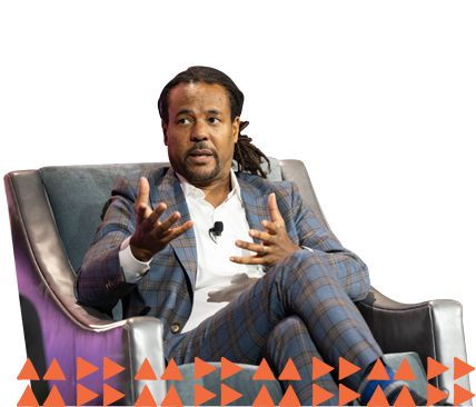 Colson Whitehead speaks on stage at the Chicago Public Library Foundation Awards